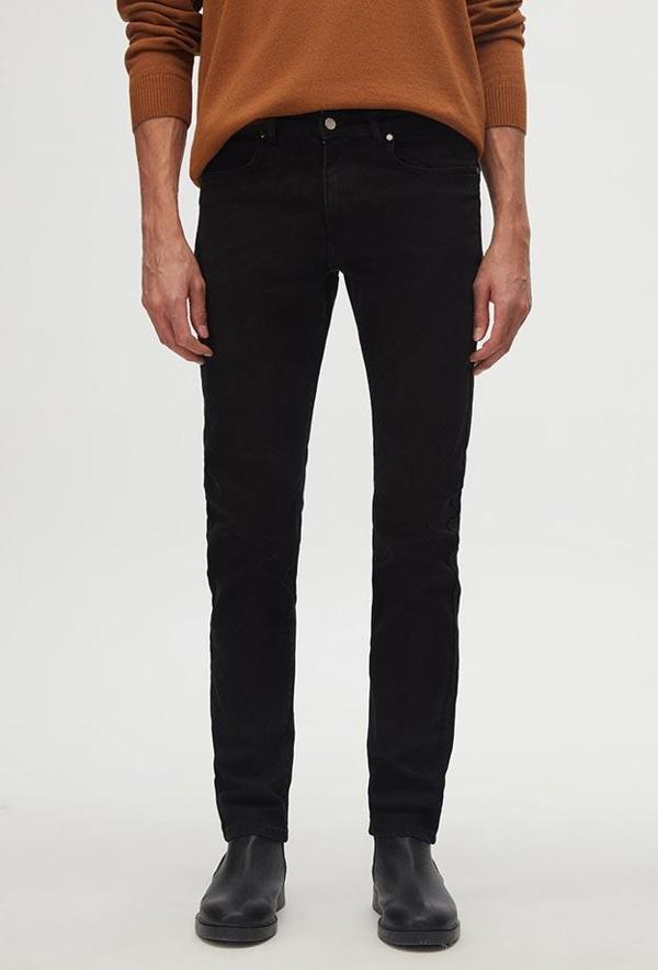Ds Damat Slim Fit Siyah Düz Jean Kot Beş Cepli Likralı Yıkamalı Denim Pantolon - Image 1