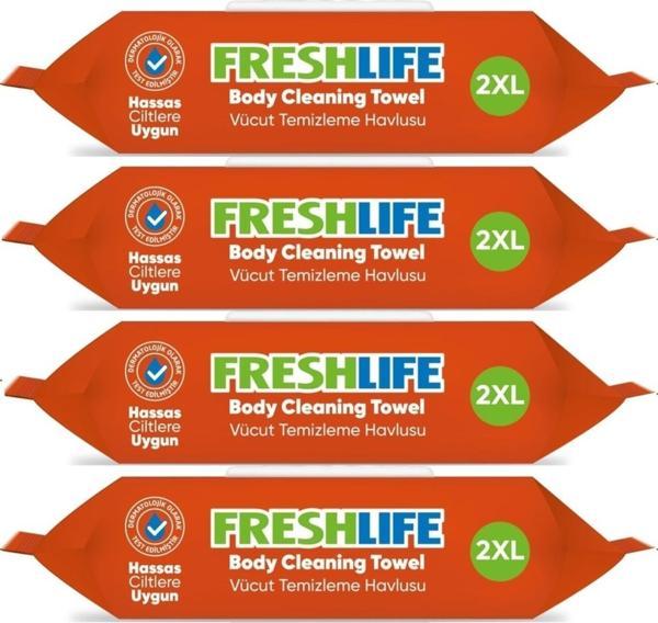 Freshlife Hasta Vücut Temizleme Islak Mendil Havlu 50 Yaprak XL (4 Lü Set) - Image 1