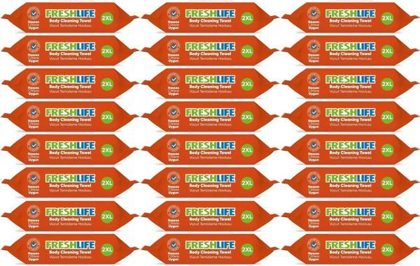 Freshlife Hasta Vücut Temizleme Islak Mendil Havlu 50 Yaprak XL (24 Lü Set) - Image 1