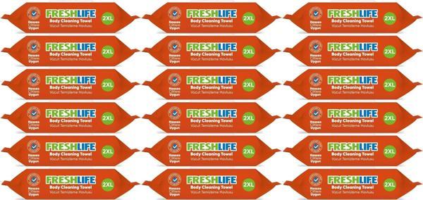 Freshlife Hasta Vücut Temizleme Islak Mendil Havlu 50 Yaprak XL (18 Li Set) - Image 1