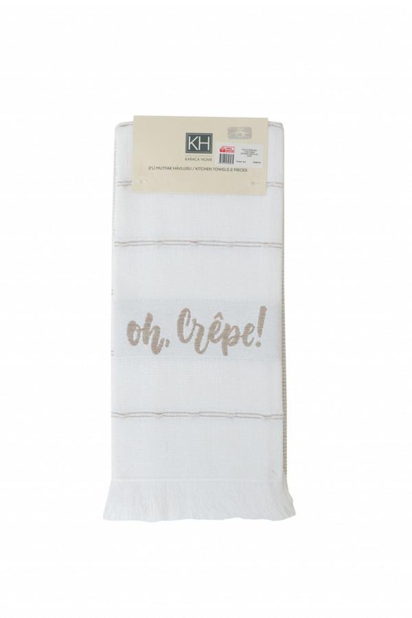 Karaca Home Oh Crepe %100 Pamuk Mutfak Havlusu 2li 60x40 cm - Image 1