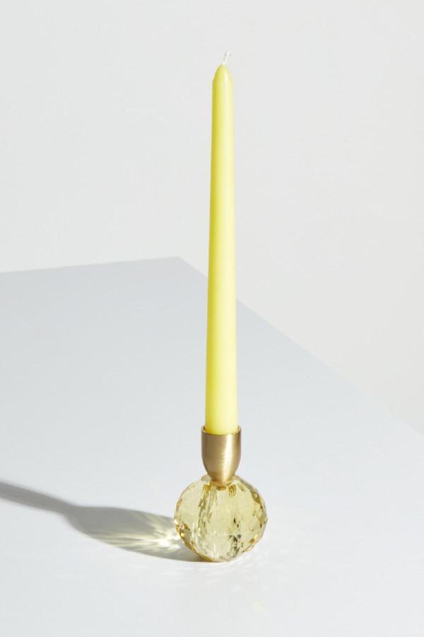 Karaca Home Vicki Şamdan Cam  6x9 cm Sarı - Image 1