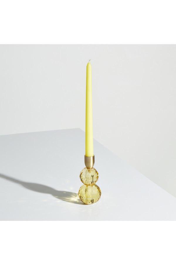 Karaca Home Vicki Şamdan Cam 6x9 cm Sarı - Image 1