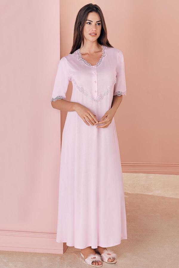 Espuar Kadın 381 Penye Rahat Lohusa Tek Gecelik - Image 1