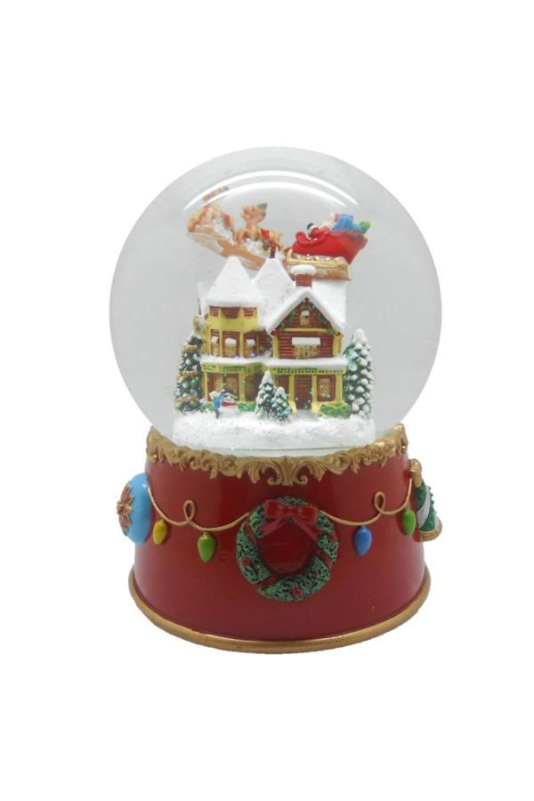 Karaca Home New Year Yılbaşı House And Santa Müzikli Kar Küresi - Image 1