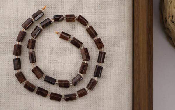 SİLİNDİR KÖŞELİ KESİM LAL GARNET 8X11 MM DOĞAL TAŞ DİZİ- YÜKSEK KALİTELİ DOĞAL TAŞ - Image 1