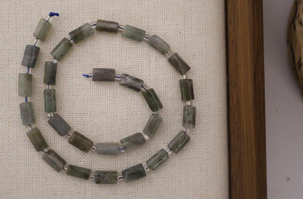 SİLİNDİR KÖŞELİ KESİM LABRADORİT 8X11 MM DOĞAL TAŞ DİZİ- YÜKSEK KALİTELİ DOĞAL TAŞ - Image 1