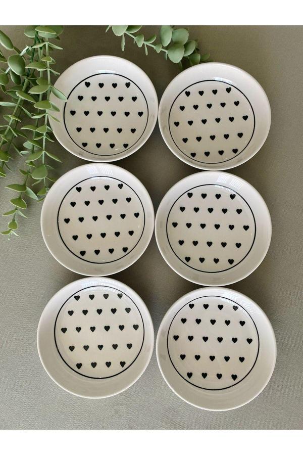 Siyah Kalp 6'lı Kase/Çerezlik Tabağı - Image 1