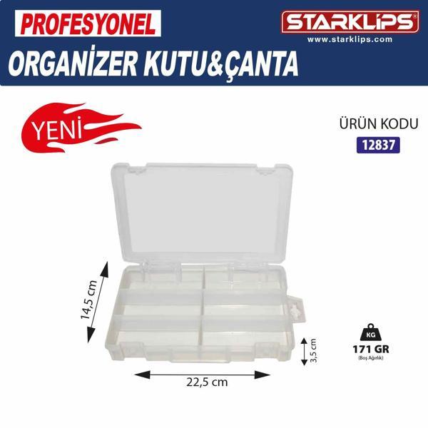 6 Bölmeli Plastik Organizer Çanta  Sabit Gözlü Vida, Takı, Hobi Düzenleyici Kutu - Image 1