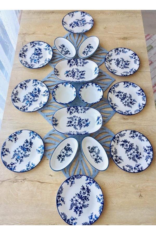 Jasmine Pattern 8 Kişilik 16 Parça Kahvaltı Takımı - Image 1
