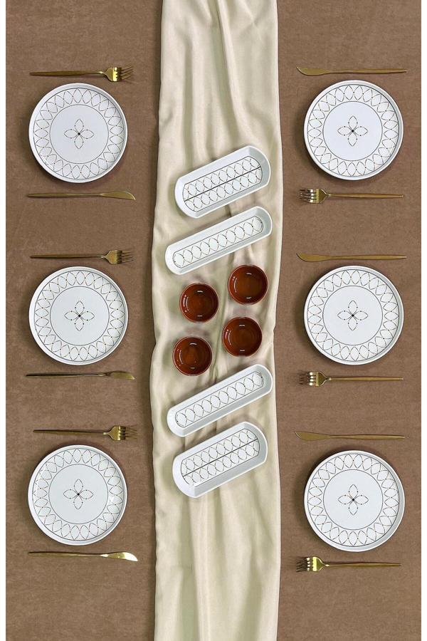 Gold Elips Model 6 kişilik 14 Parça Kahvaltı Takımı - Image 1