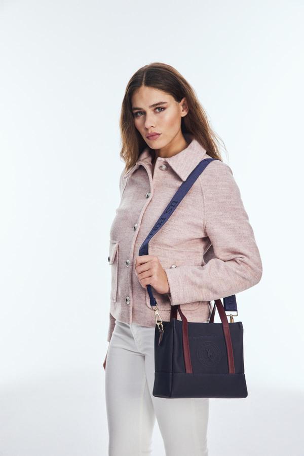 U.S.Polo Kadın Omuz Çantası US24731 U.S. POLO ASSN. USPA LADIES BAG 01330 Navy-Burgundy - Image 1