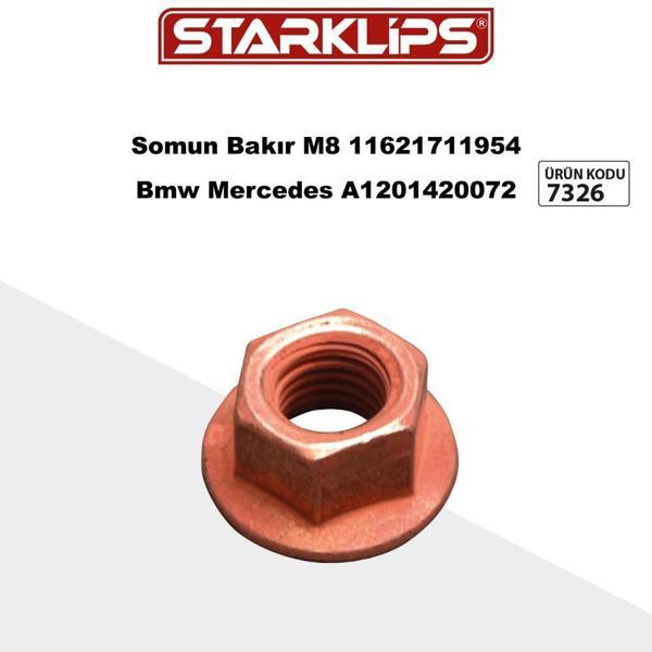 Bakır Somun Kendinden Pullu M8X16mm 12 Anahtar 11621711954 Bmw Mercedes A1201420072 10 Adet - Image 1