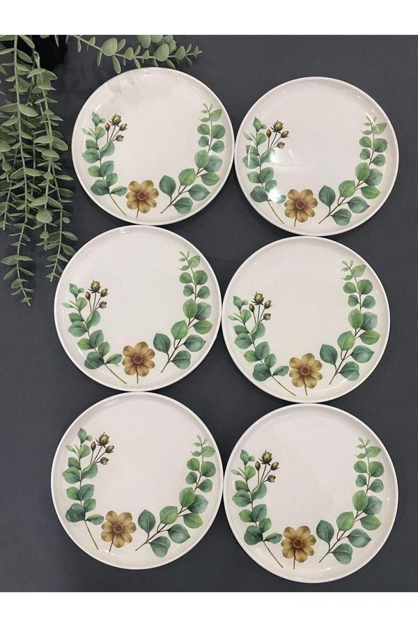 Optimist Flower Serisi 6'lı Pasta Tabağı - Image 1