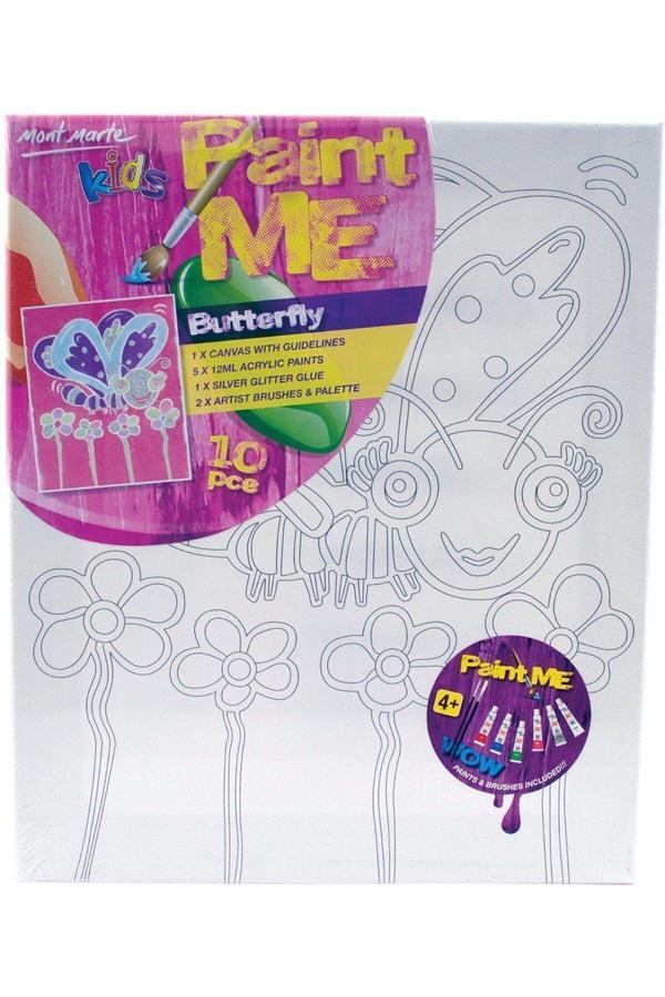 M.M. Kanvas Tablo ve Boyama Seti 9 Parça - Kelebek - Image 1