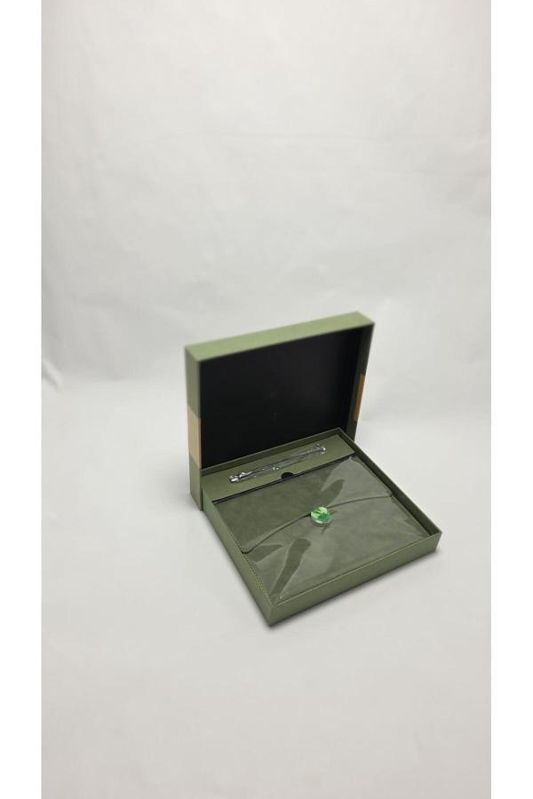 Frefly Store Hediyelik Kutulu Süet Ajanda Kalem Seti Özel Tasarım - Image 1