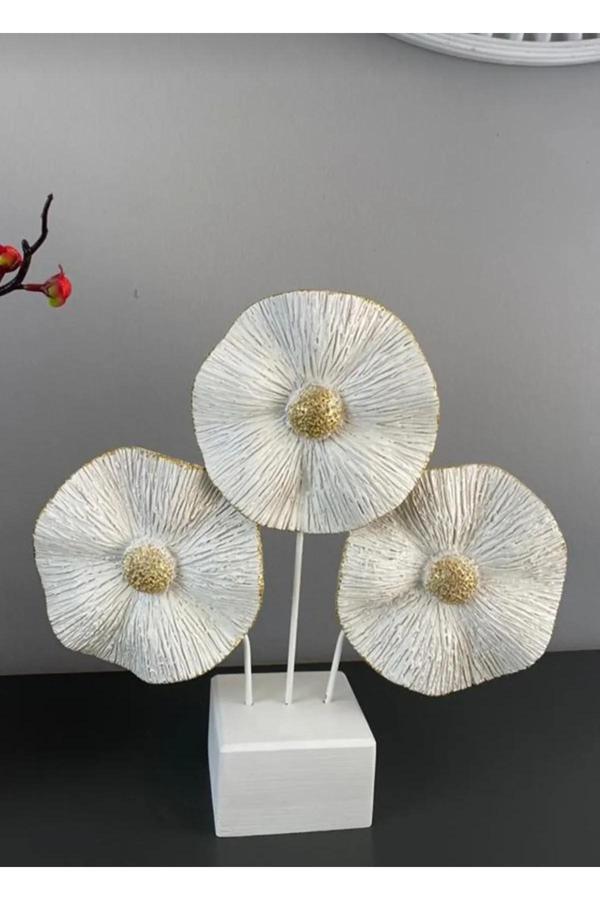 Frefly Store Beyaz Çiçek Dekoratif Salon Süsü Biblosu - Image 1