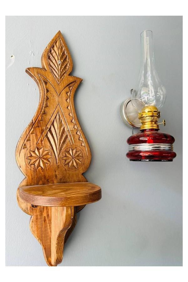 Frefly Store Dekoratif Tasarım Özel İşlemeli Raf Ceviz İşleme El Yapımı Ceviz Ahşap - Image 1