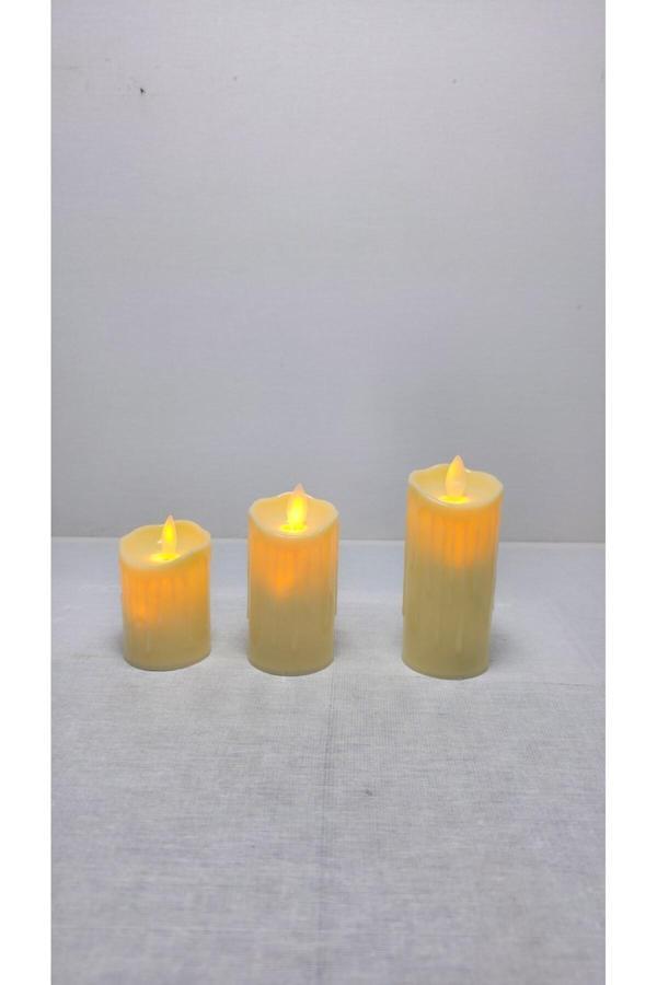 Frefly Store Alevli Led Mum Hareketli Alev Görünümlü Dekoratif Mum - 9Cm - Image 1