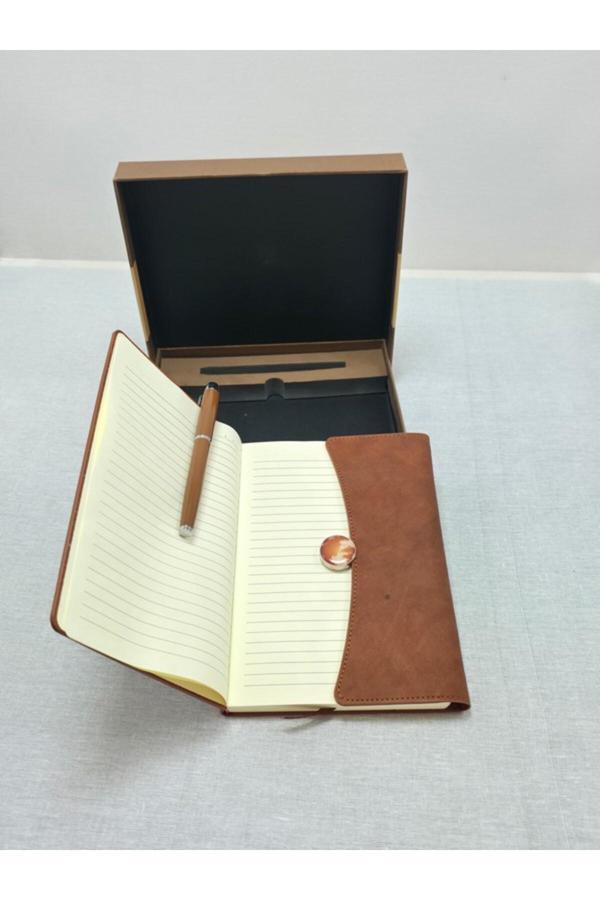 Frefly Store Hediyelik Kutulu Süet Ajanda Kalem Seti Özel Tasarım - Image 1