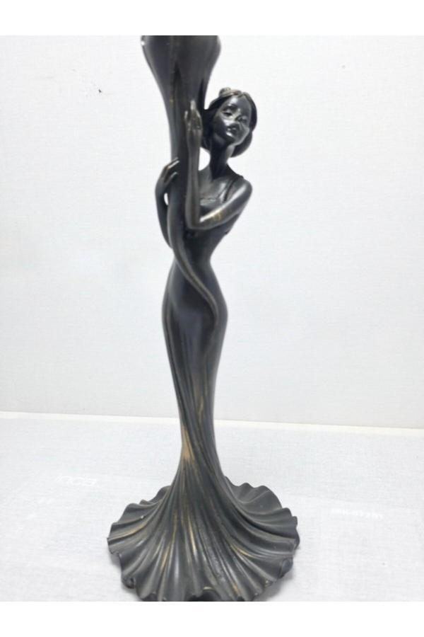 Frefly Store Siyah Polyester Kadın Figürlü Şamdan - Image 1