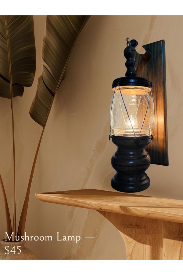 Myk Hediye Ve Sanat Atölyesi Fener Tasarımlı Elektrikli Ahşap Aplik Lamba 1 Adet - Image 1