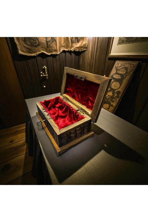 Frefly Ceviz Ağacından Oyma El İşciliği Mücever Kutusu - Image 1