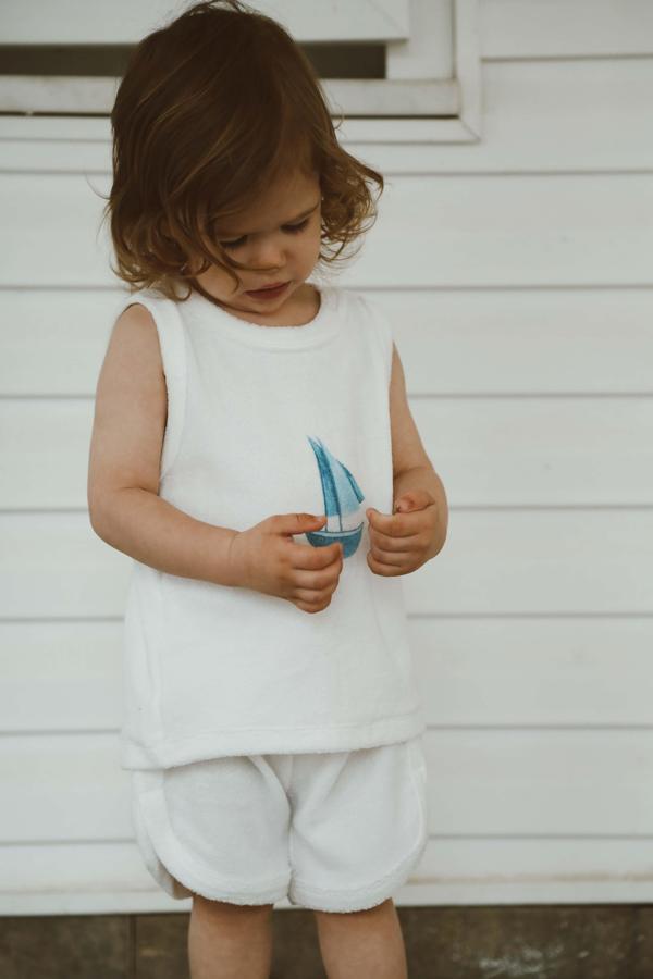 Yelken Baskı Havlu Şort Takım - Image 1