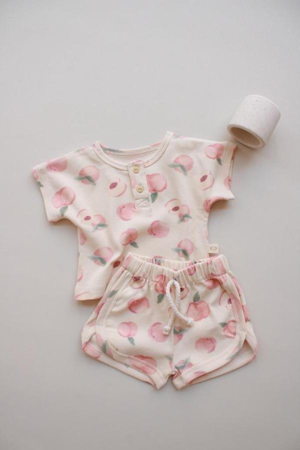 Şeftali Baskı Kaşkorse Alt Üst Takım - Image 1