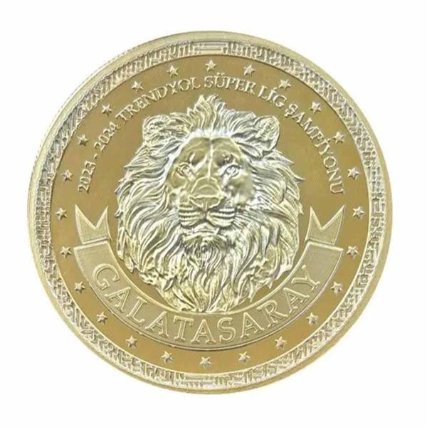 AgaKulche Galatasaray 24. Şampiyonluk Kutulu Altın Kaplama Gümüş Sikke Coin - Image 1