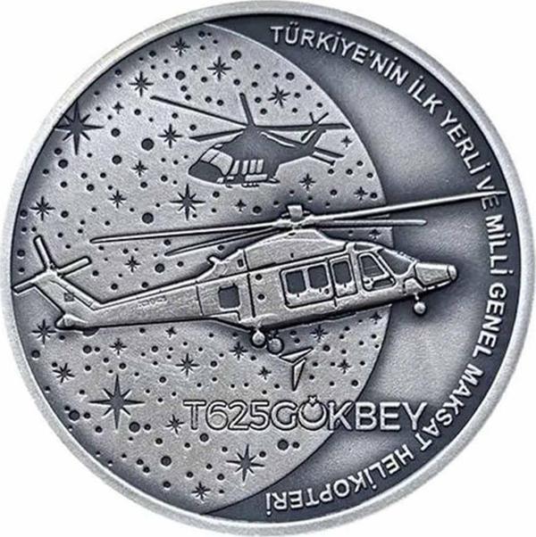 AgaKulche Gökbey Helikopter Gümüş Sikke Coin - Image 1