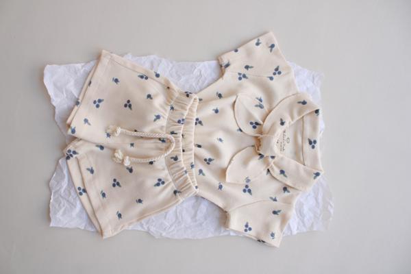 Blueberry Baskı Kaşkorse Yaka Bağlamalı Takım - Image 1