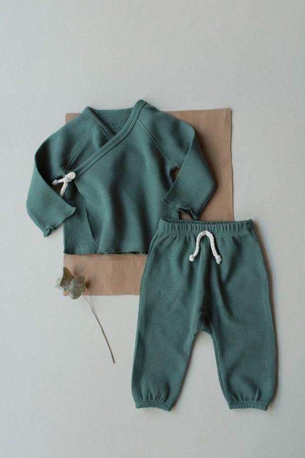 Yeşil Kruvaze Üst Şalvar Takım - Image 1