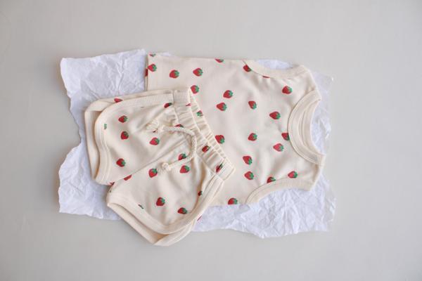 Çilek Baskı Kaşkorse Atlet Şort Takım - Image 1