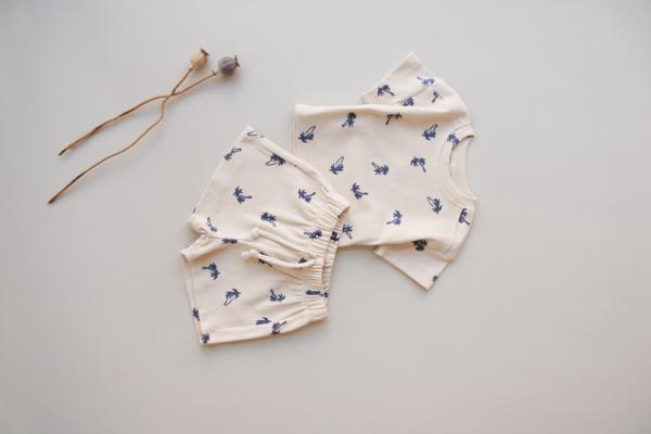 Palmiye Desen Kaşkorse Şortlu Takım - Image 1