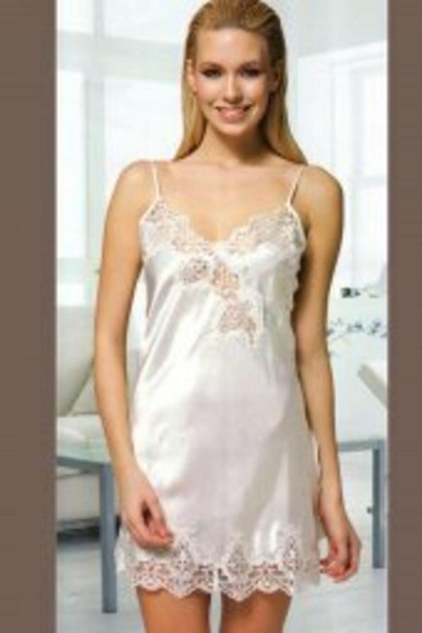 Espuar Kadın Ekru 1300 6'Lı Saten Gecelik Takımı - Image 1