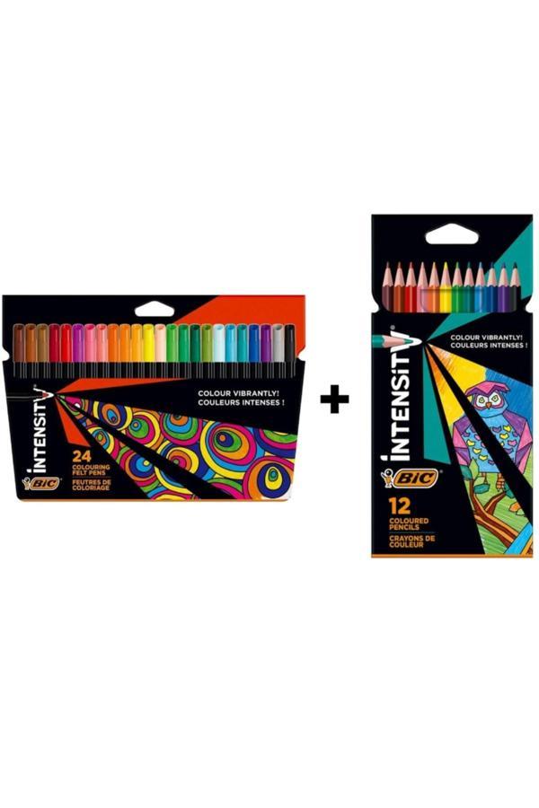 Bic Intensity 24'Lü Keçeli Boya Ve Intensity 12'Li Kuru Boya Seti - Image 1