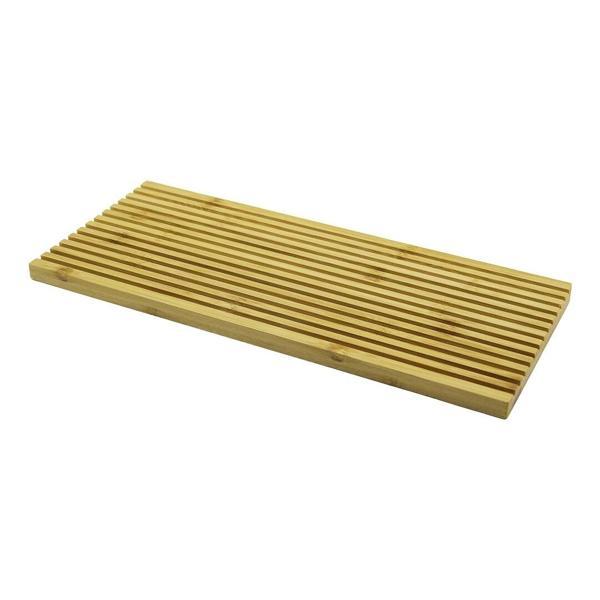 Dikdörtgen Çift Taraflı=düz - Dalgalı Oyuk Kanallı Ahşap Bambu Sunum Tepsi 17x39x1.5cm - Image 1