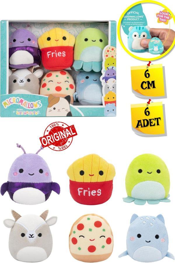 Micromallows Squishmallows Mini Yumuşak Peluş Oyuncak 6 lı Figür Seti - 6 CM - MODEL - 4 - Image 1