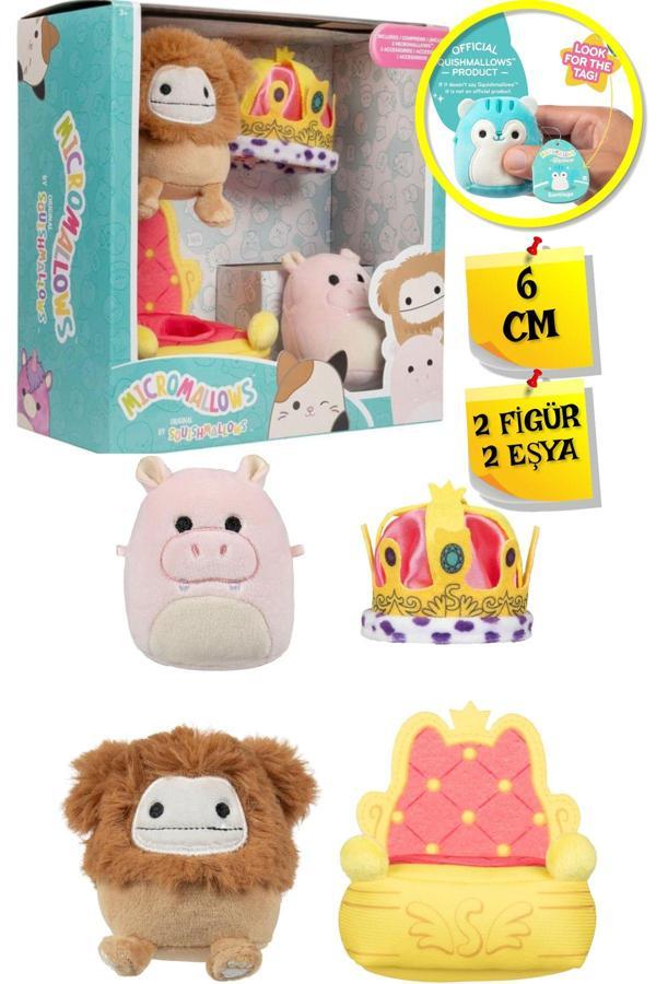 Micromallows Squishmallows Mini Yumuşak Peluş Oyuncak 2 Figür + 2 Aksesuar Figür Seti - 6 CM - MOD-4 - Image 1