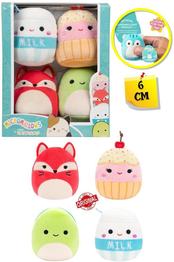 Micromallows Squishmallows Mini Yumuşak Peluş Oyuncak 4 lü Figür Seti - 6 CM - MODEL - 4 - Image 1
