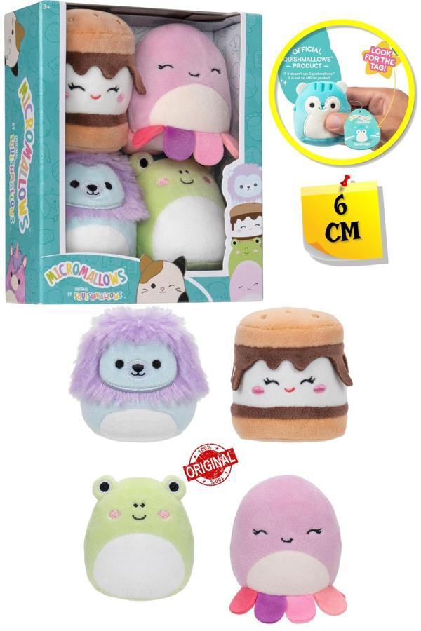 Micromallows Squishmallows Mini Yumuşak Peluş Oyuncak 4 lü Figür Seti - 6 CM - MODEL - 1 - Image 1