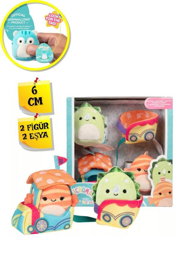 Micromallows Squishmallows Mini Yumuşak Peluş Oyuncak 2 Figür + 2 Aksesuar Figür Seti - 6 CM - MOD-3 - Image 1