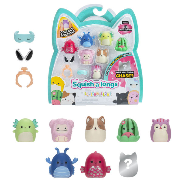 Squishmallows Squish-a-longs 8 Figür + Yüzük Set Seri 2 - 1 ADET - Image 1