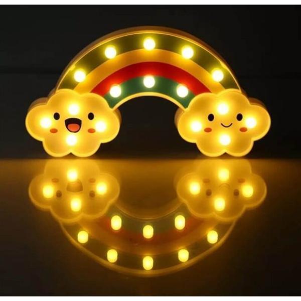 Gülen Bulutlu Gökkuşağı LED Gece Lambası - Image 1