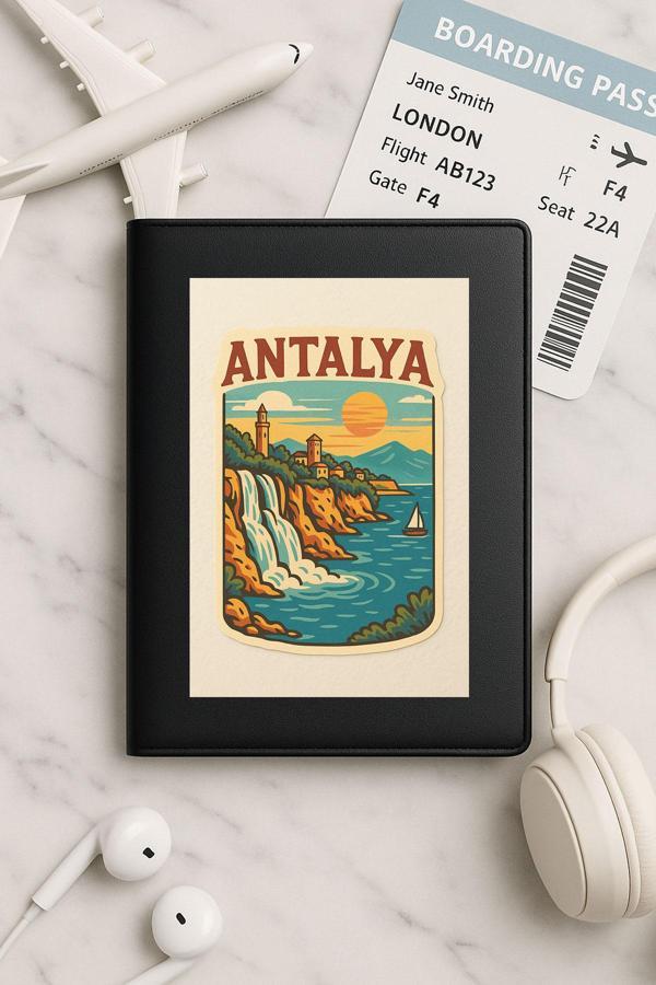 Senada Tüm Ülke Pasaportları İçin Siyah Vinleks Deri Pasaport Kılıfı Kabı Antalya - Image 1