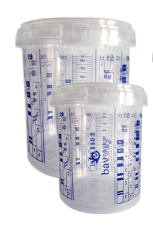 Ölçekli Boya Kab (Karışım ve Saklama) Plastik Şeffaf 400ml 2 Adet - Image 1