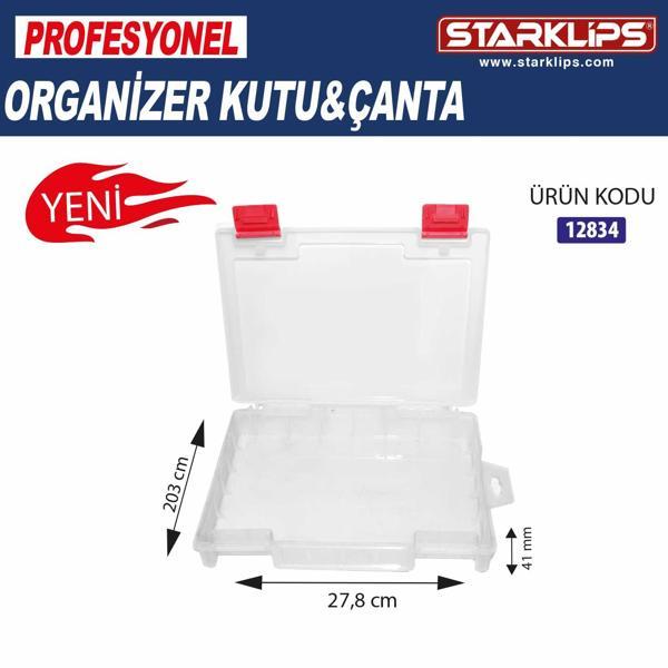 1 Bölmeli Plastik Organizer Çanta  Sabit Gözlü Vida, Takı, Hobi Düzenleyici Kutu - Image 1