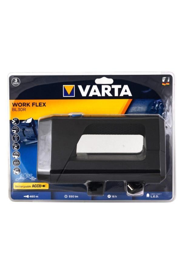 Varta 460M Işık Menzili Work Flex Şarjlı El Feneri Siyah Led 18684 - Image 1