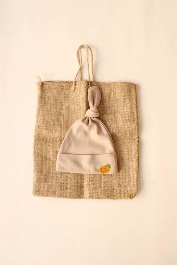 Ananas Nakışlı Yenidoğan Şapka - Image 1